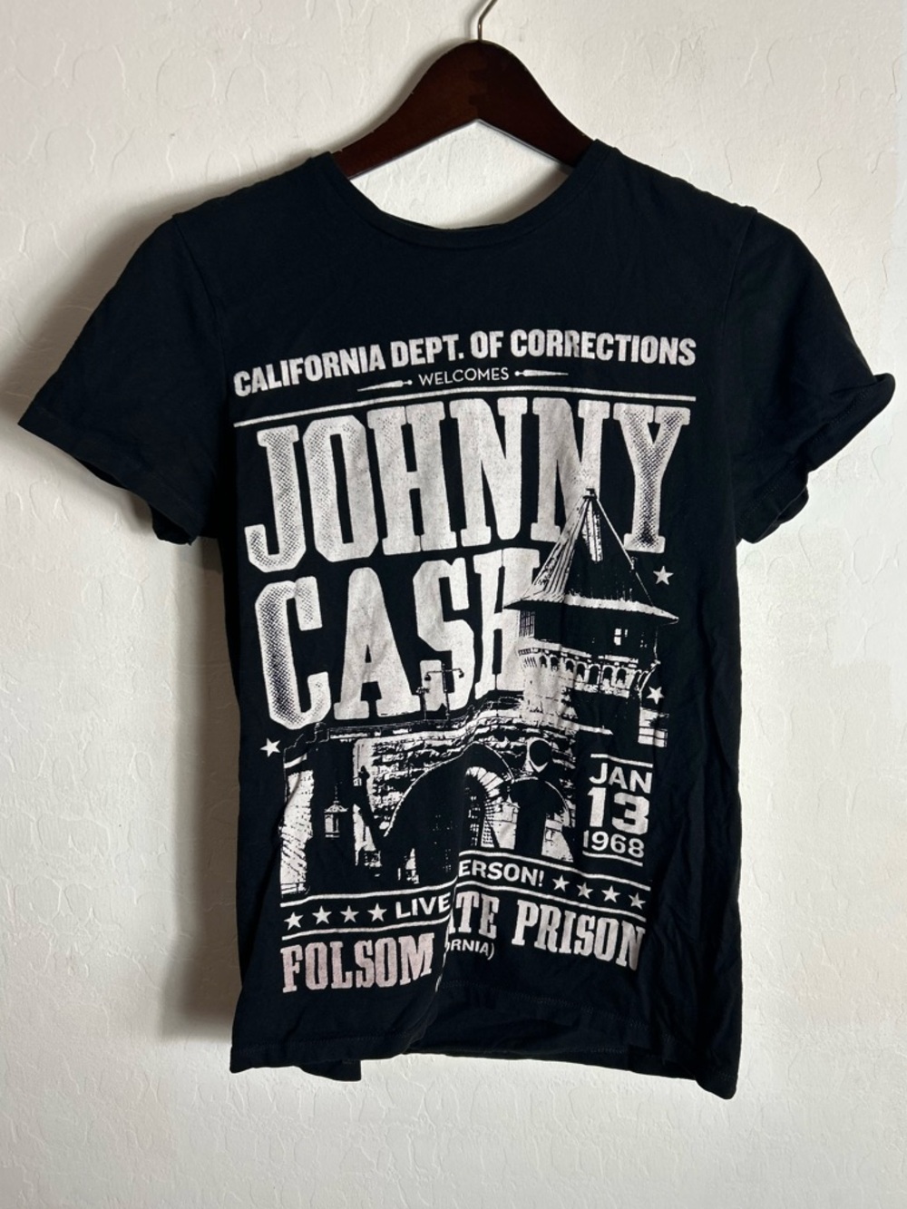 Johnny Cash Graphic Tee - Black Short Sleeve Shirt